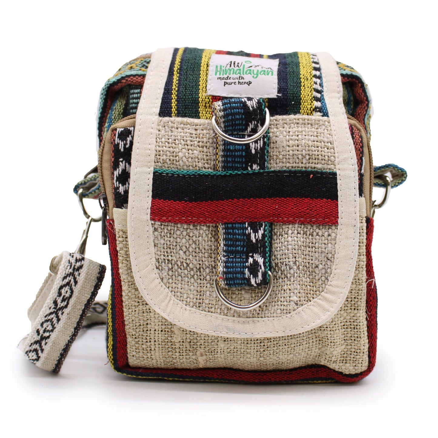 Natural Hemp and Jhari Body-Cross Travel Bag