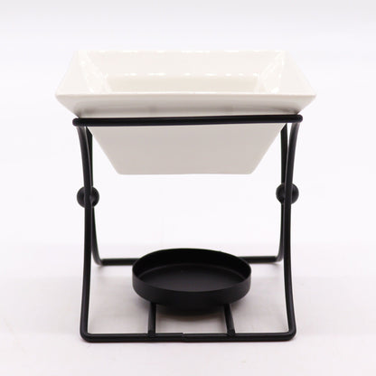 Square ceramic and metal stand