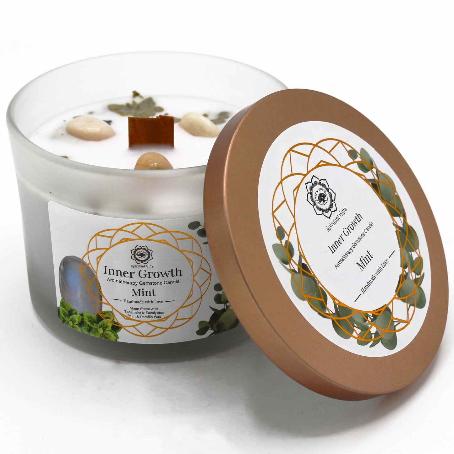 Mint and Moonstone Candle - Inner Growth