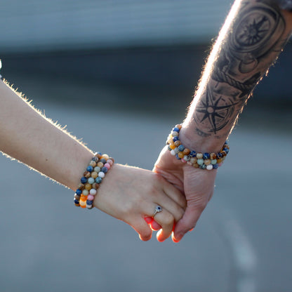 2 Pulseras con Piedras Preciosas - Arco Iris
