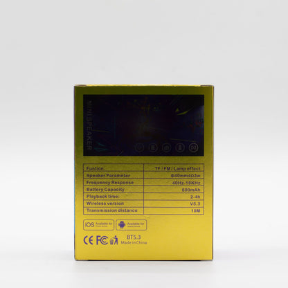 Altavoz mini plateado con efecto de iluminación Mandela