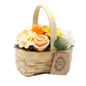 Bouquet in a wicker basket - medium orange