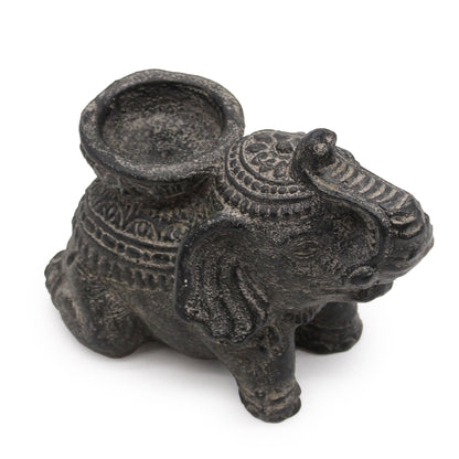 Elephant Incense and Candle Holder (Antique Black)