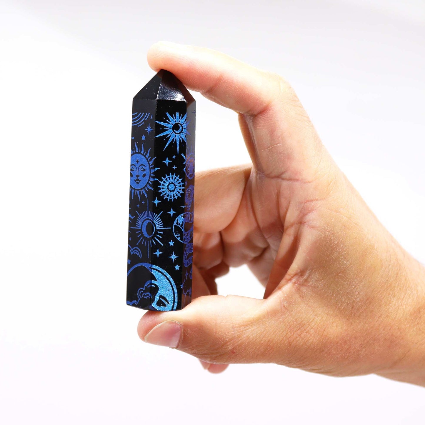 Black Obsidian Points (approx 60-70 gm 9cm) - Mystical History - Dark Blue