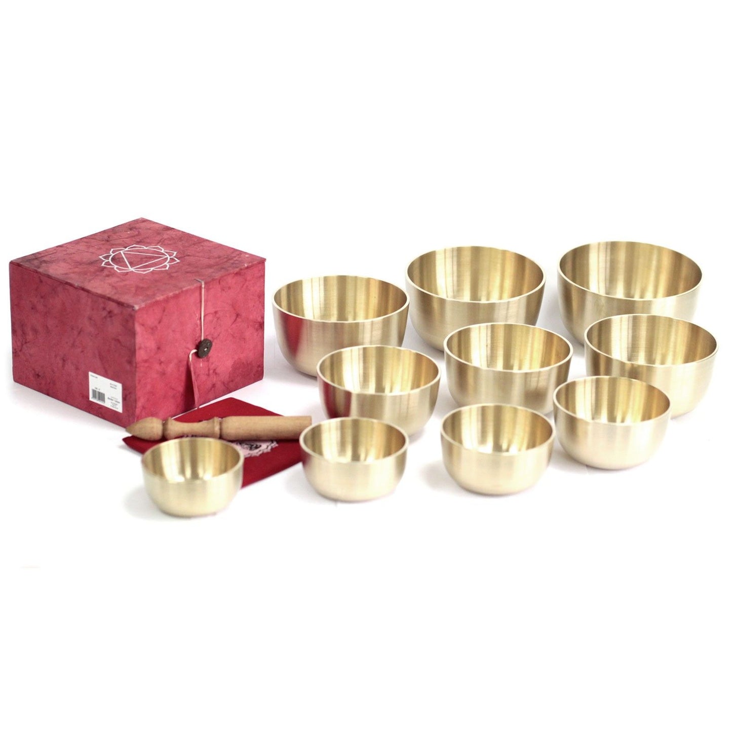 Set of 10 metal bowls