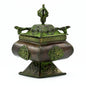 Tibetan Verdigris Brass Burner - Four Symbols Standing Pot