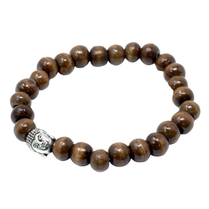 Bracelet Bouddha et perles marron