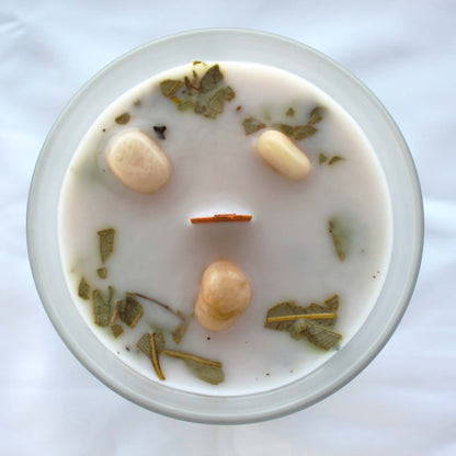 Mint and Moonstone Candle - Inner Growth