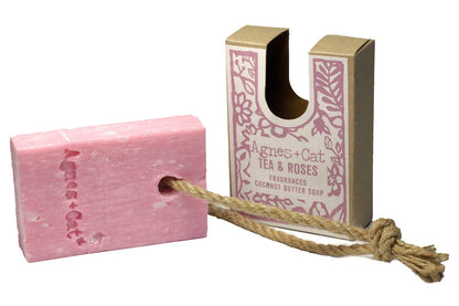Savon avec cordon - Thé et roses