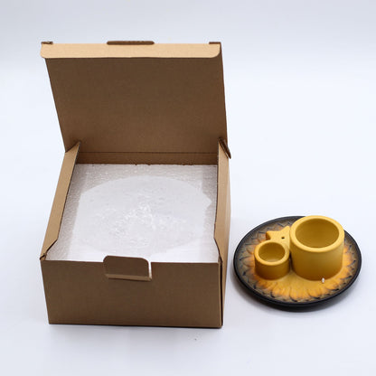 Ceramic holder for Palo Santo and Incense - Mandala - Sand and Gray