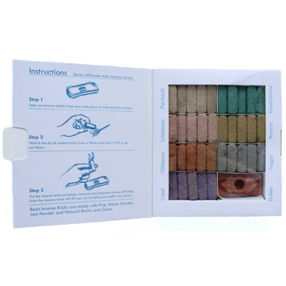 Display set of 70 incense bricks for cleansing and burning - Wild West