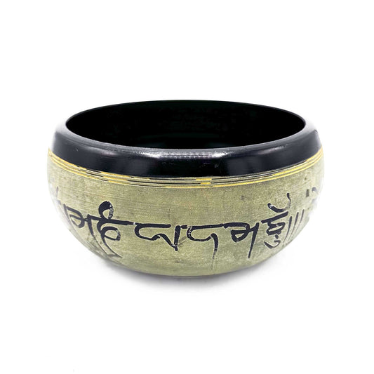 Earth Powder Tibetan Singing Bowl - Mantra Five Buddha - 16cm