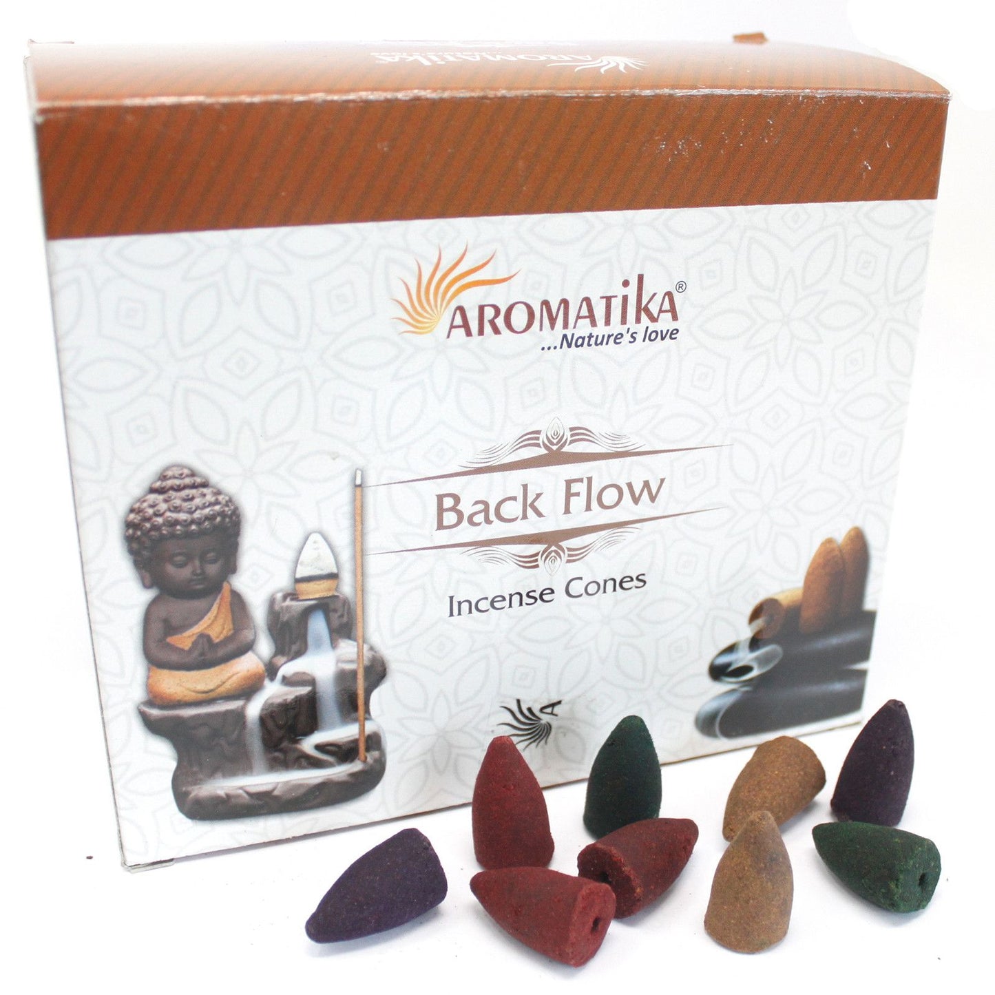 10 Aromatika Backflow Incense Cones - Lotus