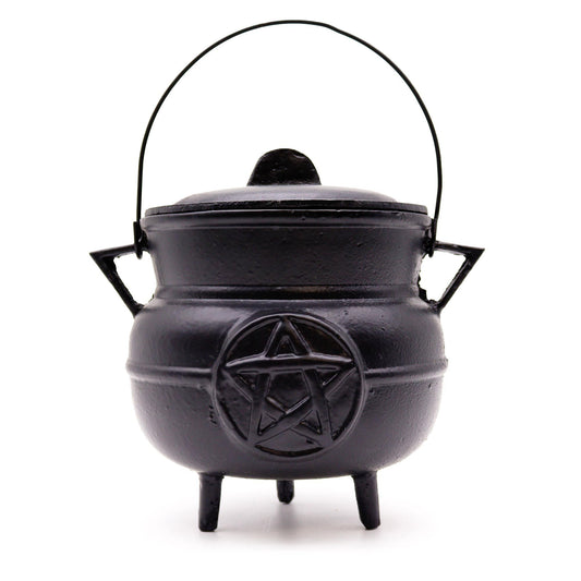 Huge cast iron cauldron with pentagon 21x15cm