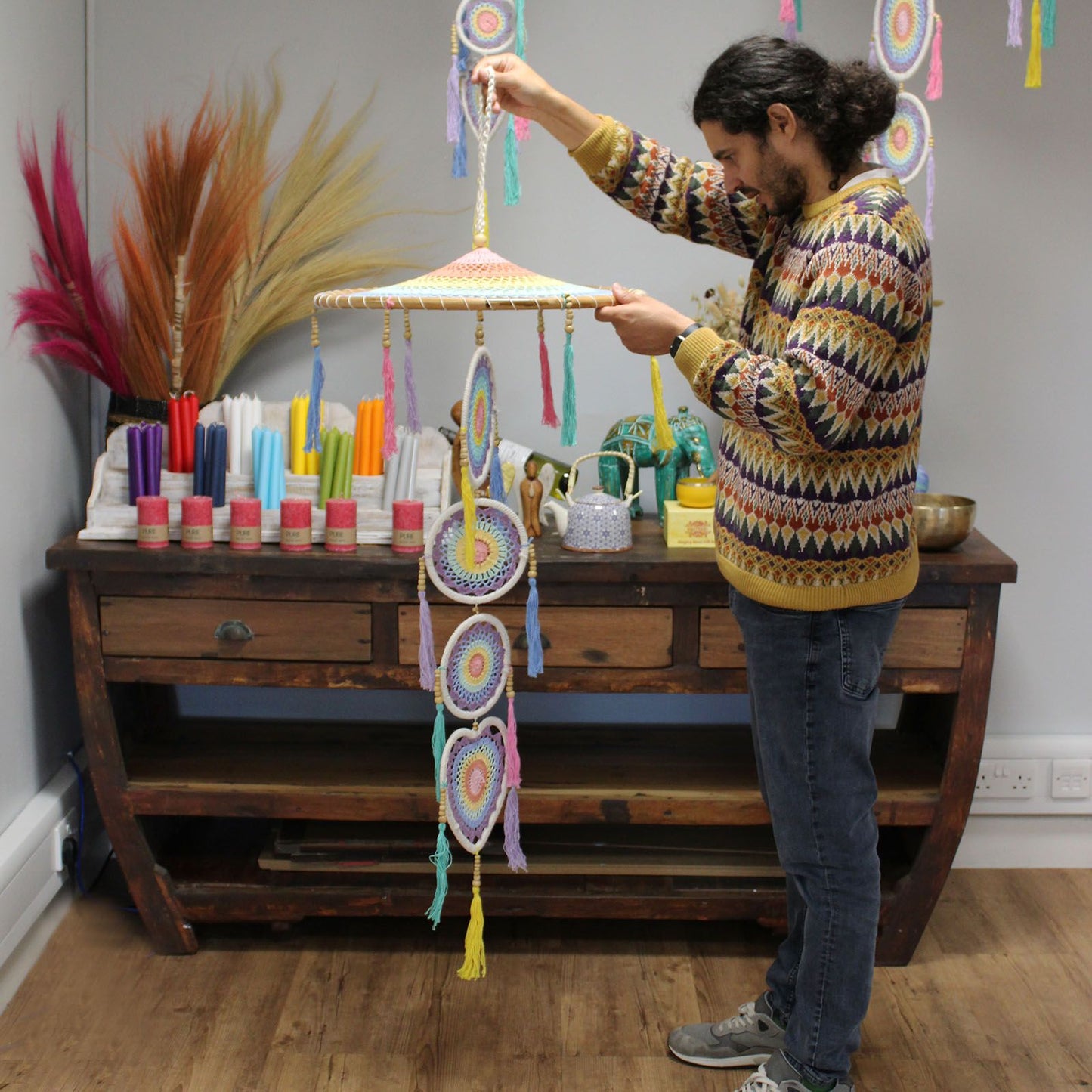 Atrapasueños Extra Grande Drama - Pastel Rainbow