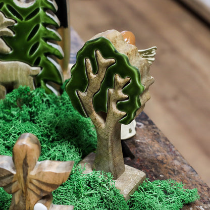 Perdido en el bosque - Decoración de madera 3D de un solo árbol - 20x10cm