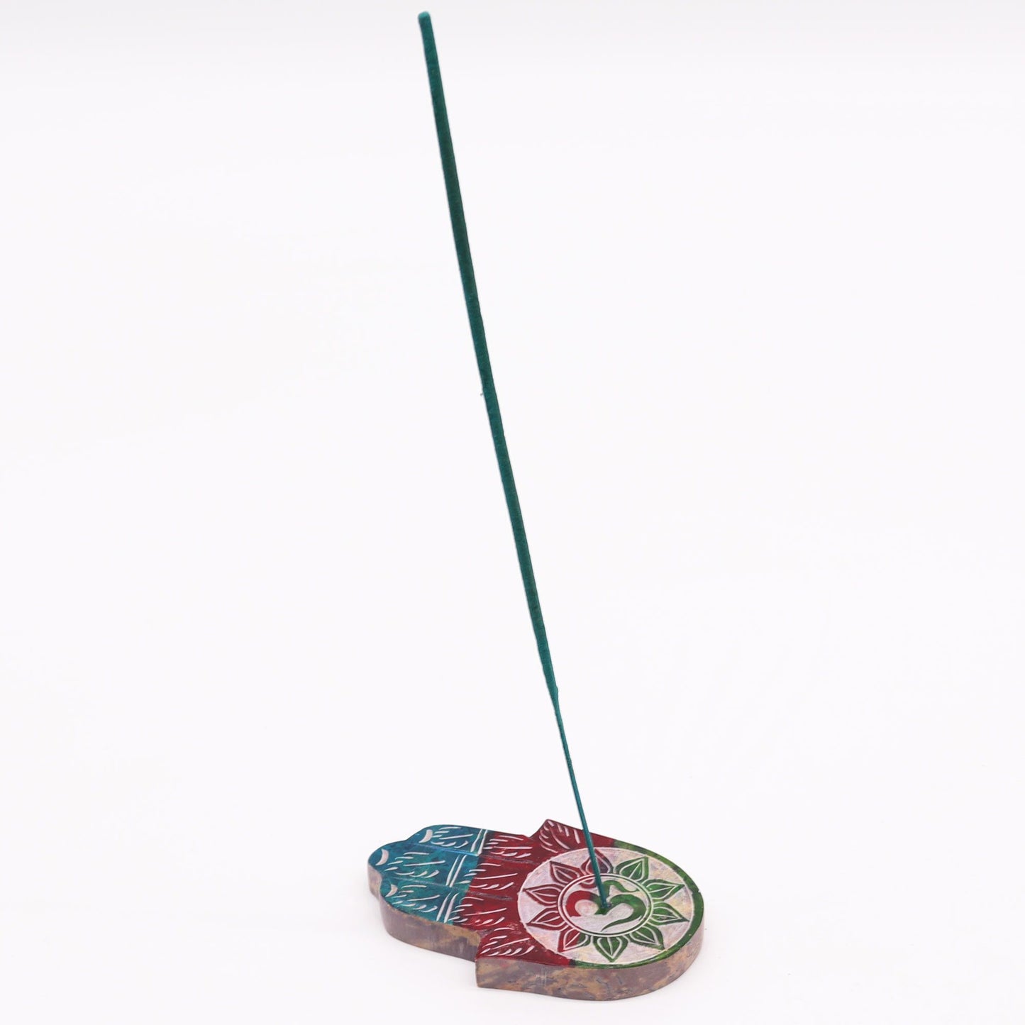 Soapstone Hamsa incense holder 9x6cm - OM