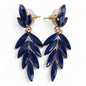 Vintage Crystal Earrings - Long - Blue