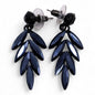 Vintage Crystal Earrings - Long - Jet Black