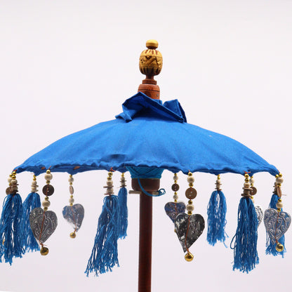 Bali Home Decor Umbrella - Cotton - Turquoise - 40cm