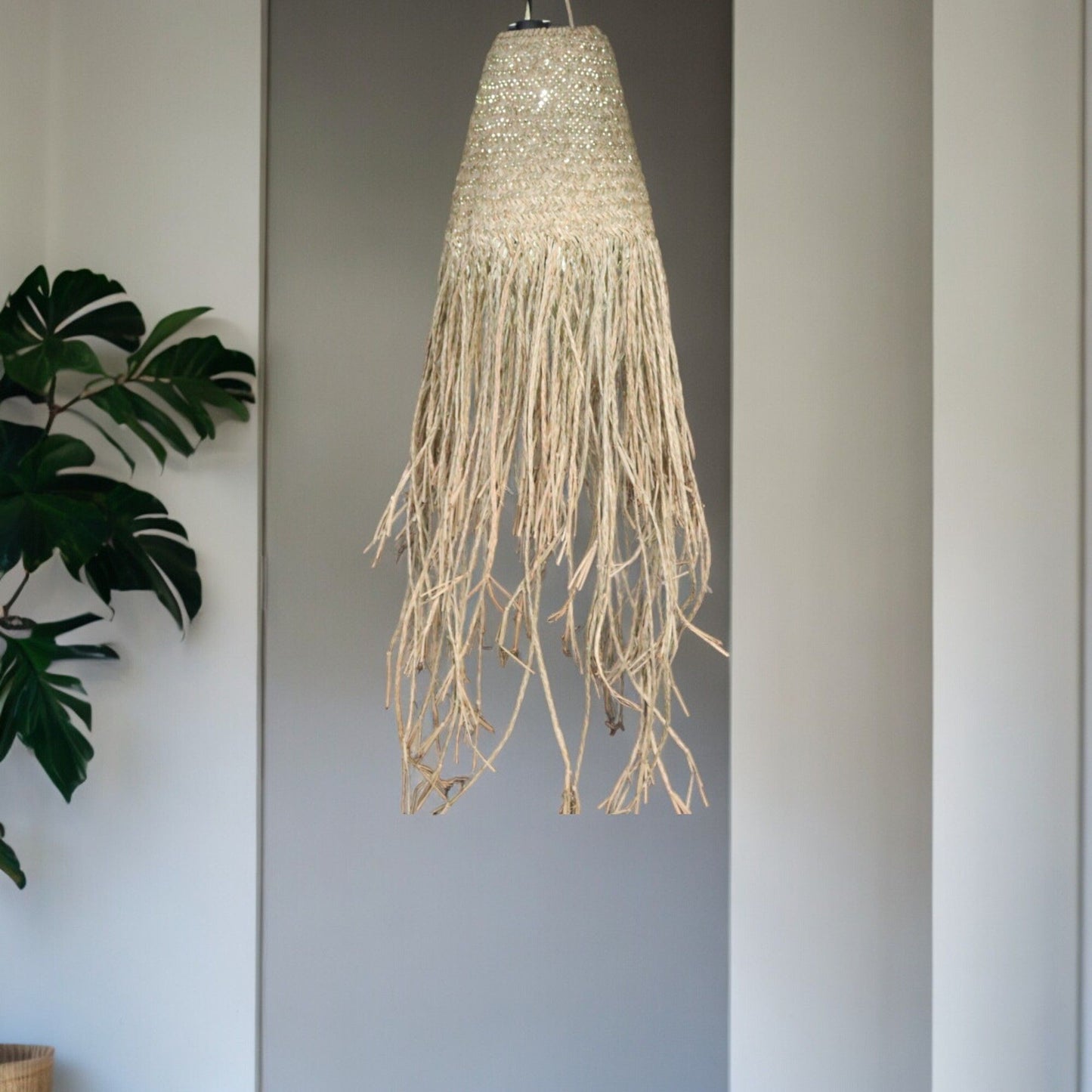 Doum Natural Braided Pendant Lamp Shade - 20 x 15 cm