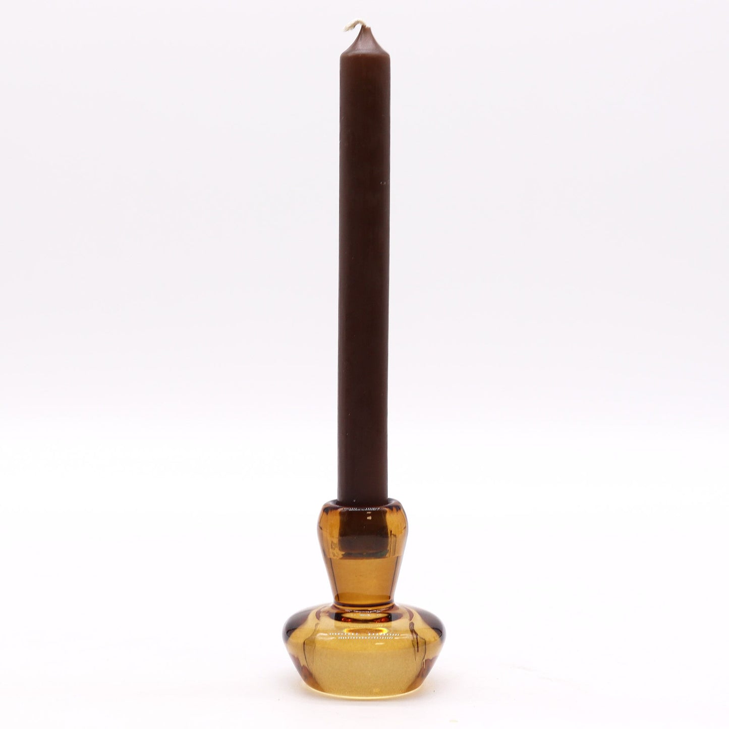 Reversible Mushroom Dinner/Tea Light Candle Holder - Antique Amber