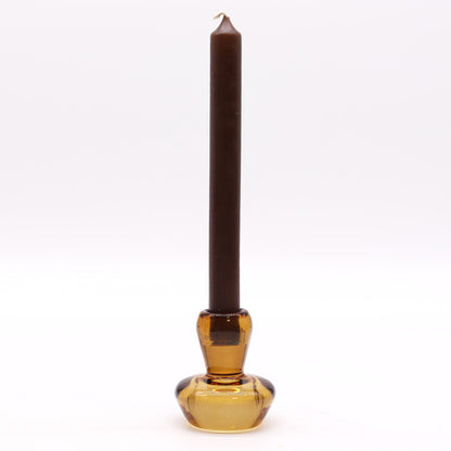 Reversible Mushroom Dinner/Tea Light Candle Holder - Antique Amber