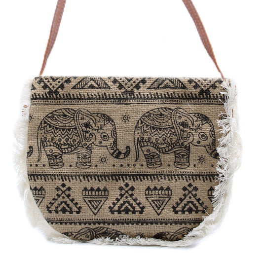 Fringe bag - Elephant print