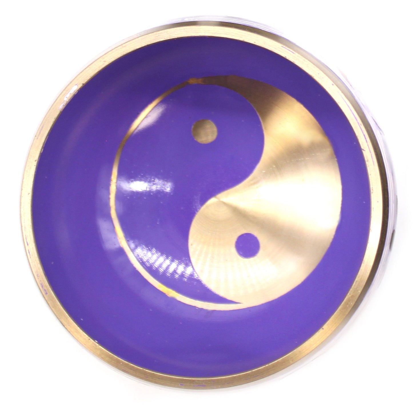 Tibetan Singing Bowl Set - Yin &amp; Yang - White/Purple 10.7 cm
