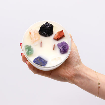 Bougies en cristal Chakra - Sept chakras