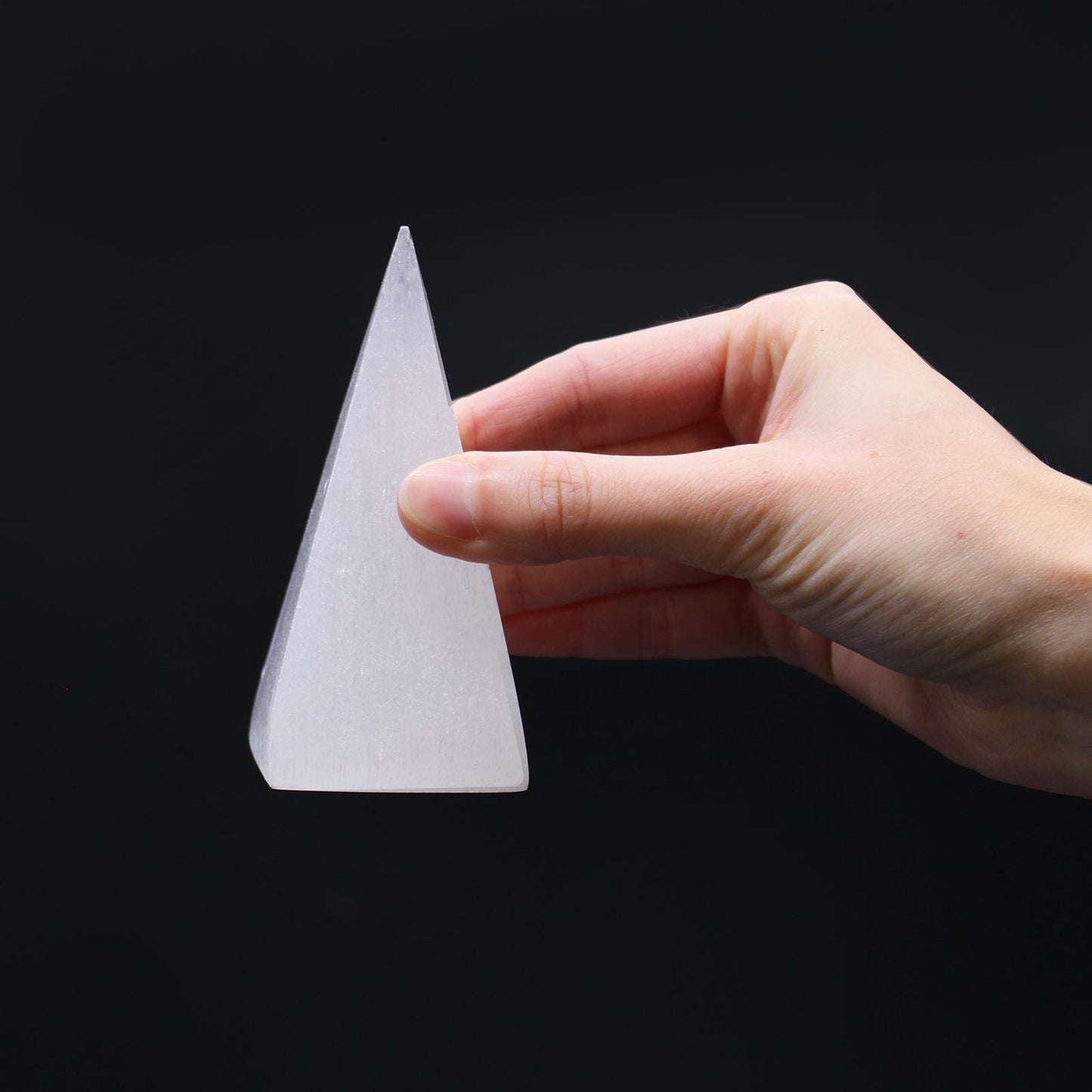 Selenite pyramid - 10 cm