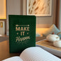 Dark green velvet notebook - 80 pages - Make it happen