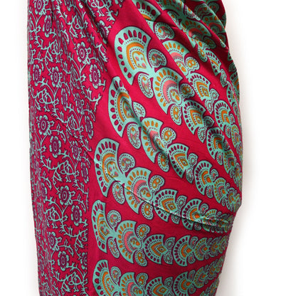 Pareos de Mandela en verde azulado y morado