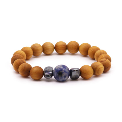 Cedar Bracelet - Throat Chakra - Sodalite