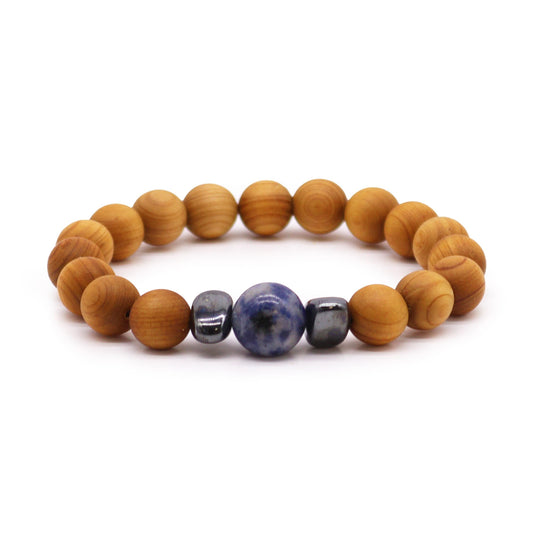 Cedar Bracelet - Throat Chakra - Sodalite