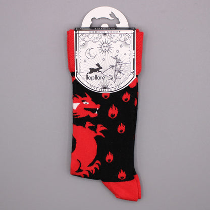 Hop Hare Bamboo Socks (S/M) - Red Dragon