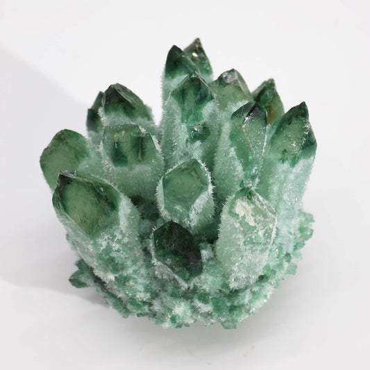 Natural Handcrafted Quartz Cluster - Green Phantom Quartz (approx 250-300gm 8cm)