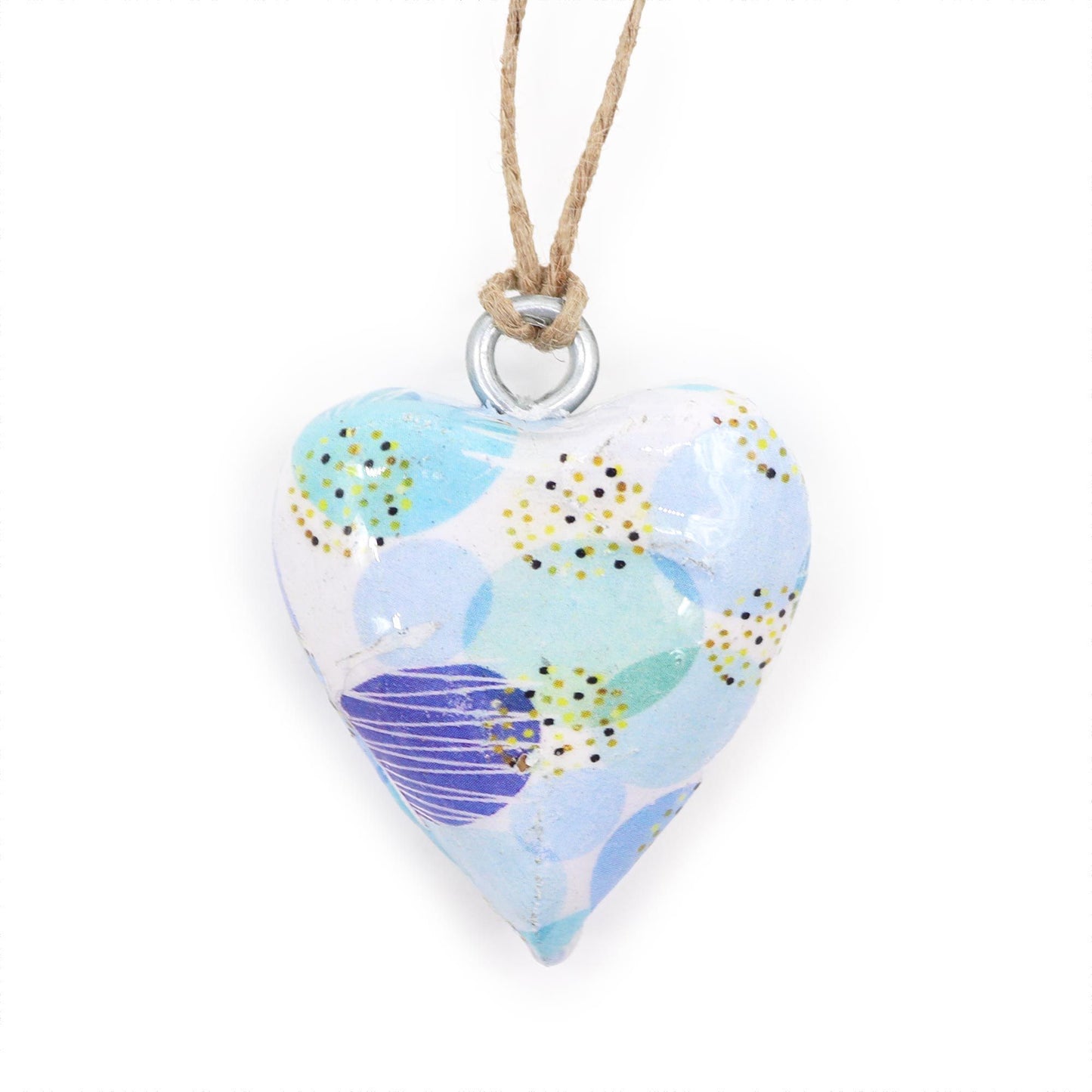 Small Decorative Wooden Heart - Abstract Blue