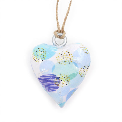 Small Decorative Wooden Heart - Abstract Blue
