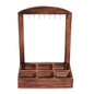 Hanging Stand and Display Tray - 6 Compartments (2x3) - Dark Wood