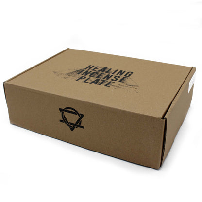 Plato de incienso curativo - Piedra de lava negra y dorada