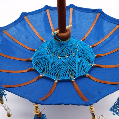 Bali Home Decor Umbrella - Cotton - Turquoise - 40cm