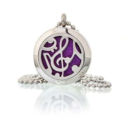 Aromatherapy diffuser necklace 25mm - Musical note