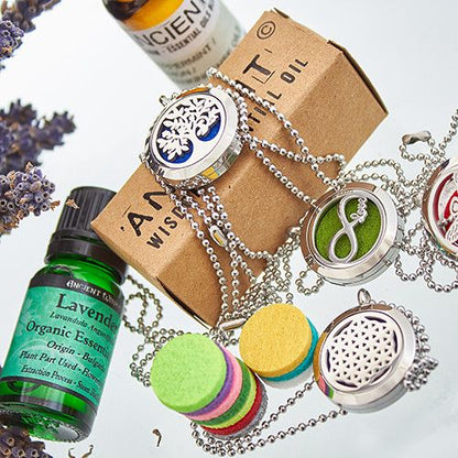 10x Aromatherapy Diffuser Necklaces - Reusable Refill 30mm