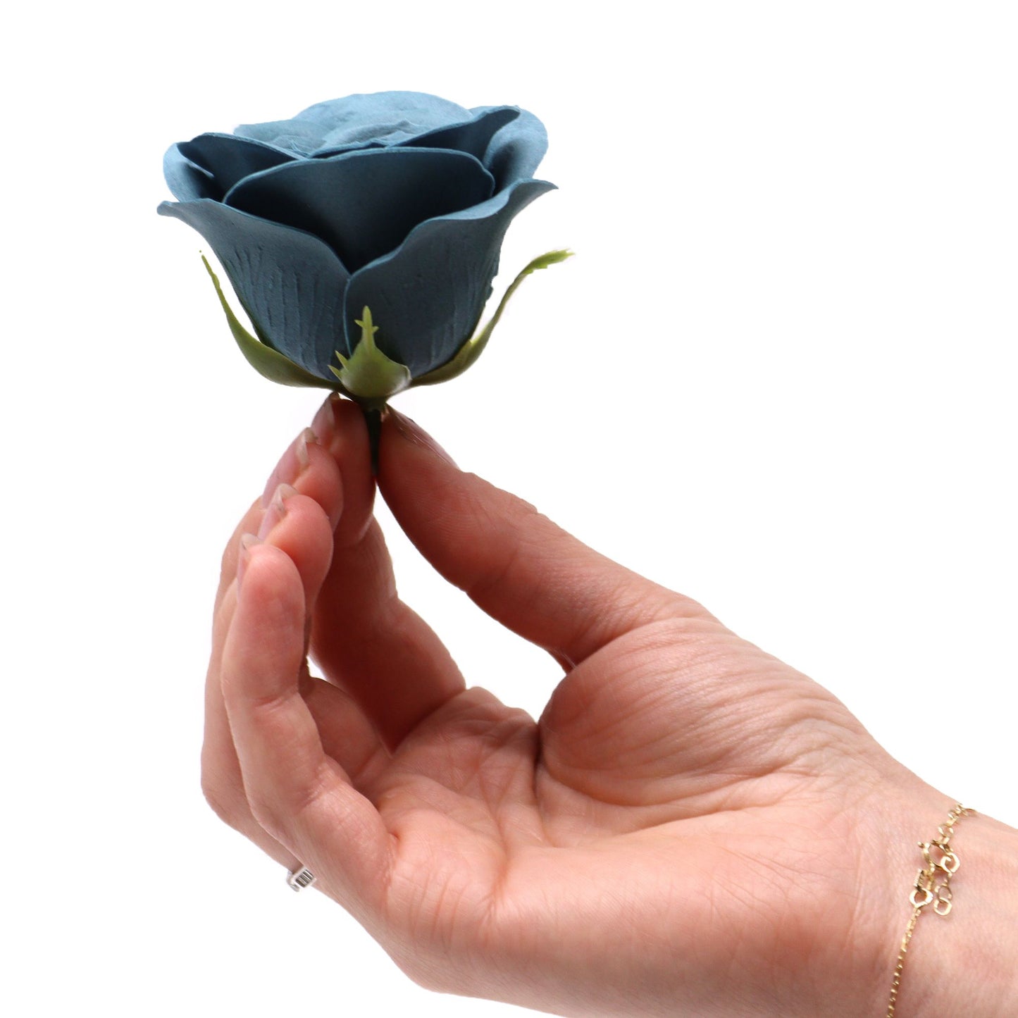 Flor de Jabón Artesanal - Grande Vintage Rose -  Ironhead Teal