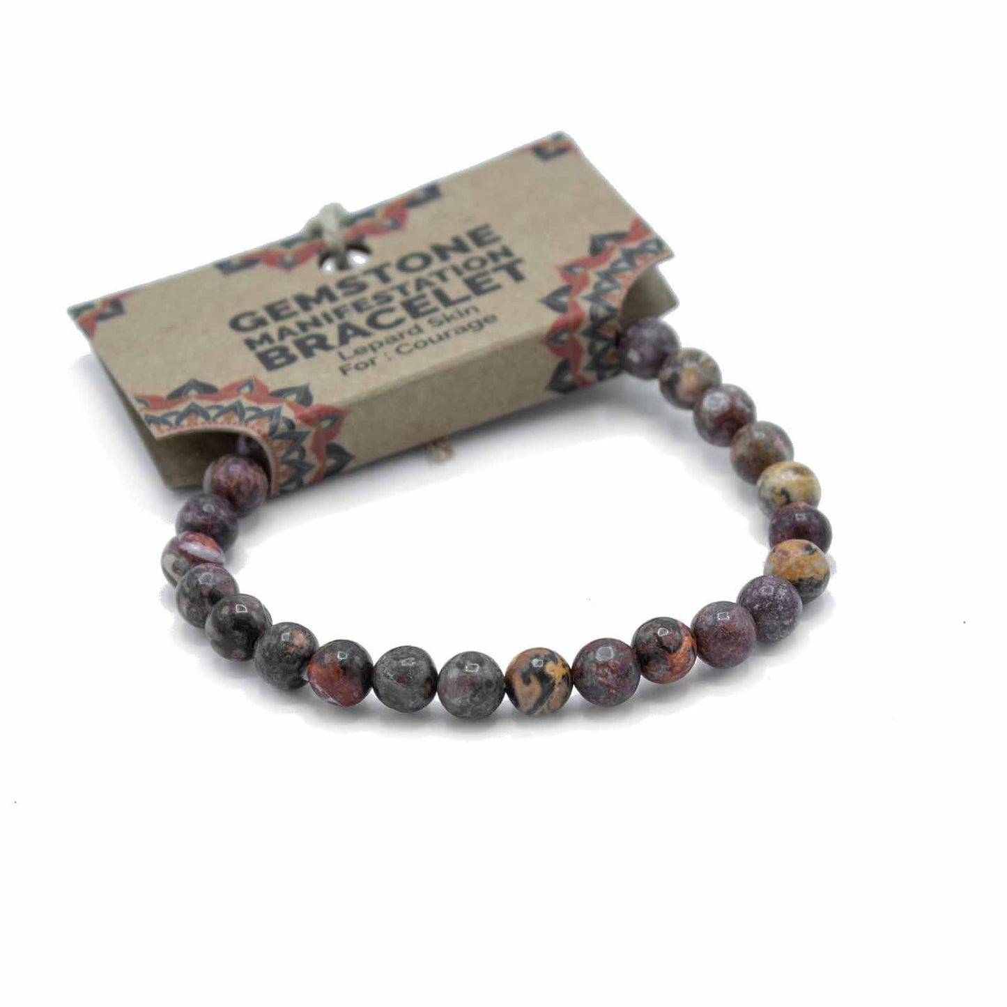 Gemstone Manifestation Bracelet - Leopard Skin - Courage