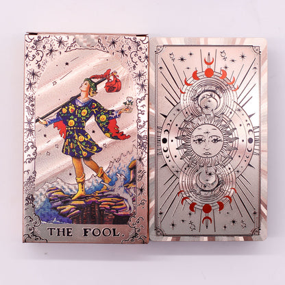Set de cartas de Tarot con foil en oro rosa - Fase lunar - con folleto