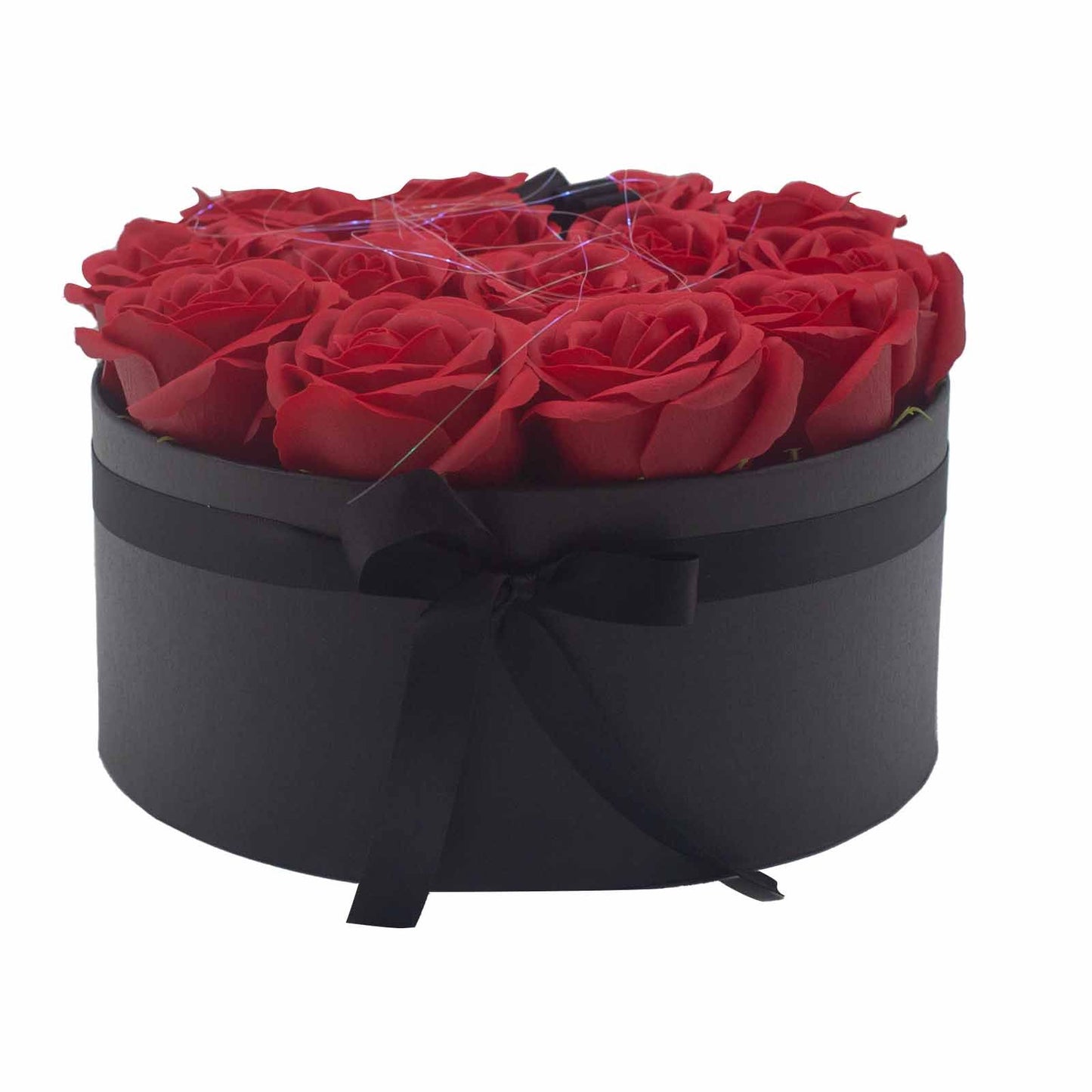 Gift Box - Soap Flower 14 Red Roses - Round