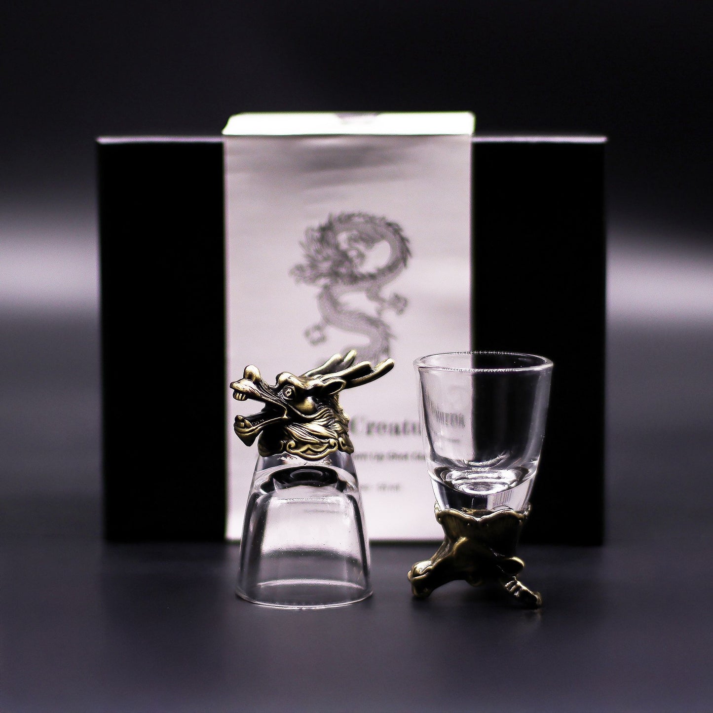 Gift set of 6 shot glasses (50 ml) - Wild Forest Creatures - Antique Bronze