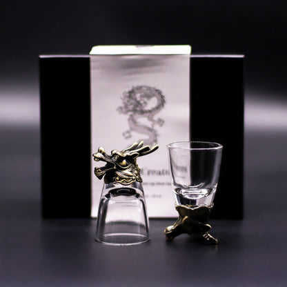 Gift set of 6 shot glasses (50 ml) - Wild Forest Creatures - Antique Bronze